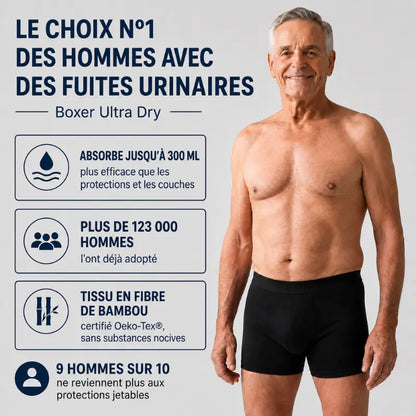 UltraDry boxer lavable ultra-absorbant
